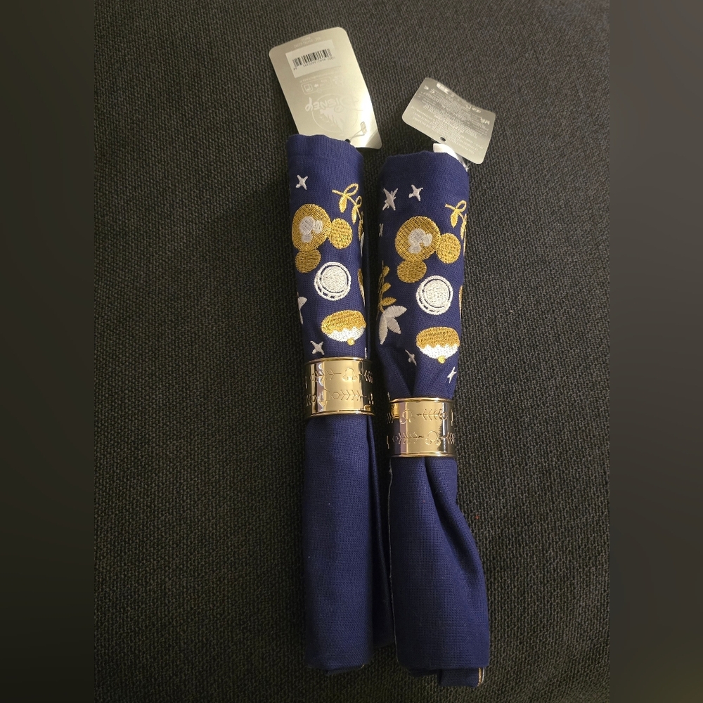 NWT Disney Parks Hanukkah Napkins w/ Napkin Rings Set